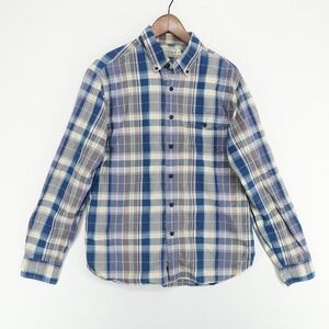 Guideboat Madras Plaid Button Down Shirt Long‎ Sleeve Cotton Casual Mens L